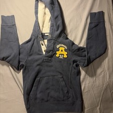 Y2K Abercrombie Fitch Hoodie kids xtra large1/4 Button Muscle Embroidered Logo