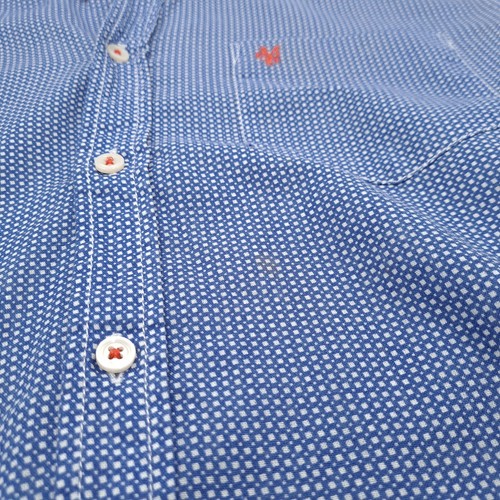 Marc O'Polo Men Shirt Blue Cotton Linen Fn9 Size M - Picture 7 of 7