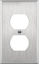 Duplex Receptacle Metal Wall Plate, Stainless Steel Outlet Cover, Corrosion Resi
