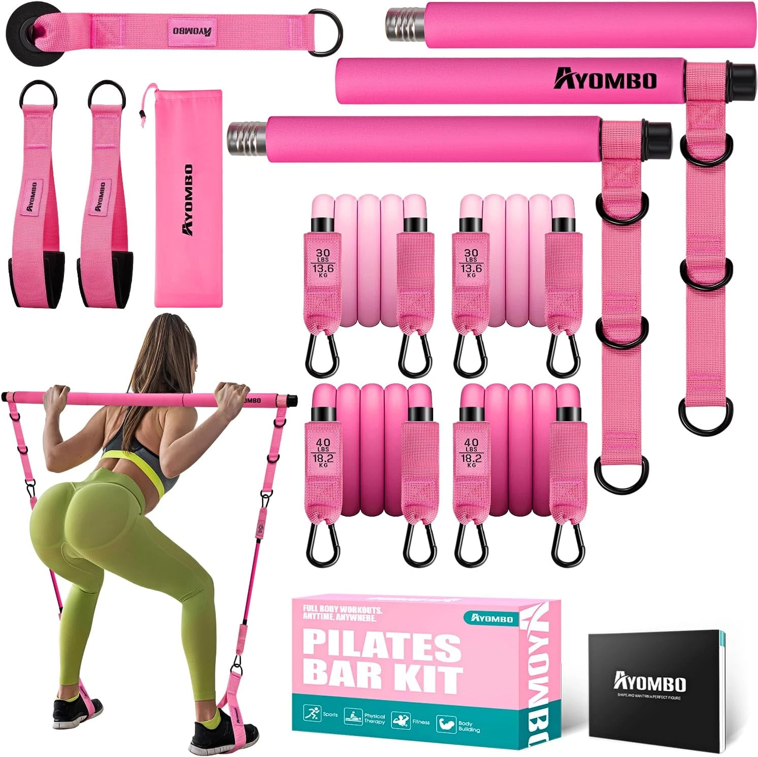 Pilates Bar Kit with Resistance Bands, Pilates Workout Equipment for Legs, Hip,
Opens in a new windo