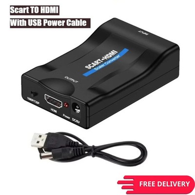Scart zu HDMI auf Konverter Wandler AV Scaler Converter Adapter 1080P HD TV NEU