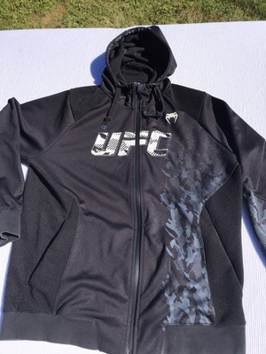 Venum Mens UFC Zip Up Hoodie Black Sz XL Fight Week Sweatshirt Full Zip