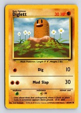 Diglett 47/102 Common Base Set Unlimited Pokemon Heavily Played