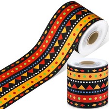 PerKoop 69 Feet Black History Month Bulletin Board Border Kente Cloth Rolled ...