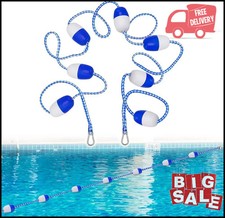 16Ft -20Ft Adjustable Pool Safety Rope with Floats, Floating Pool Divider- Sturd