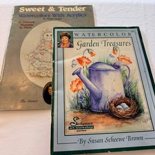 Art Instruction Books Lot of 2 Watercolor Acrylic Painting Guides