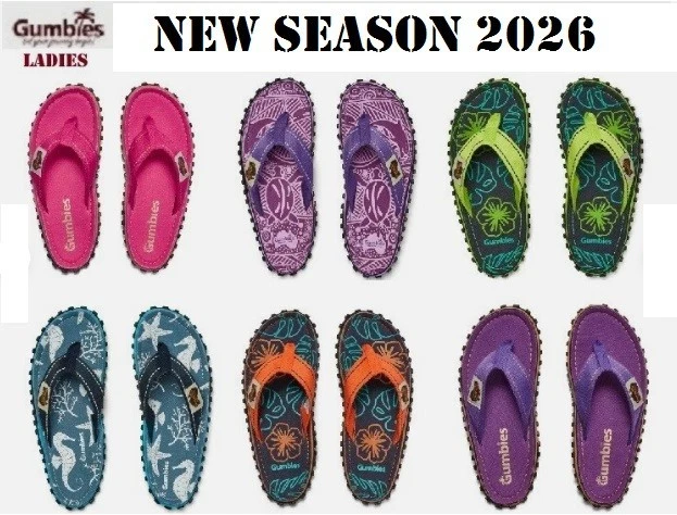 OFFICIAL WOMENS 2026 GUMBIES NATURAL FLIP FLOPS GUMBY ISLANDER FOOTWEAR FREEPOST