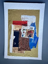 Handmade Original Collage Mixed Media, Assemblage, affordable art, 5” X 7”