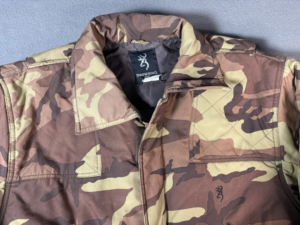 Vintage Browning Goose Down Puffer Camo Jacket Camouflage Coat Size Large 90s - Image 4 of 4