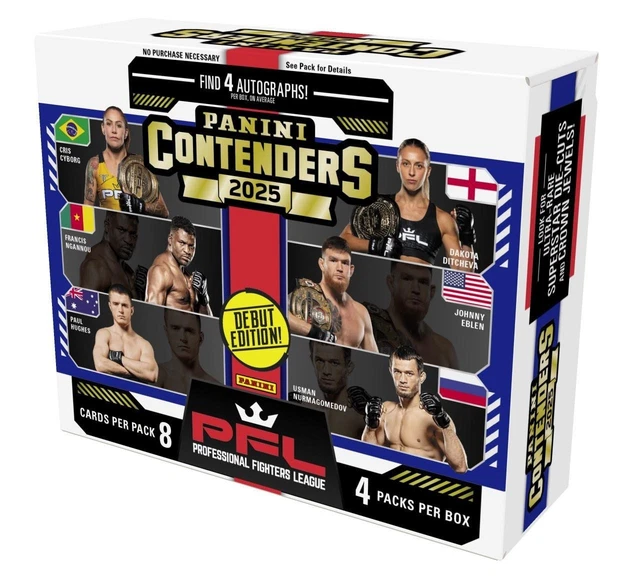 2025 PANINI CONTENDERS PROFESSIONAL FIGHTERS LEAGUE PFL HOBBY BOX (4 Autos Avg)