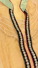 Asifa Nabeel Chiffon Double Shirt with Beaded Embroidery on inside shirt