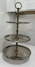3 Tier Metal Serving Stand Round Platter for Desserts or Tea Party Display