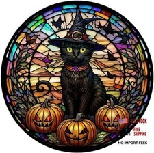 Halloween Diamond Painting Diamond Art Kits Halloween Stained Glass Black Cat