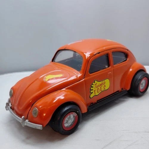 Tonka VW Beetle Twinkle Toes Orange Pressed Steel Vintage Toy Car Bug Volkswagen