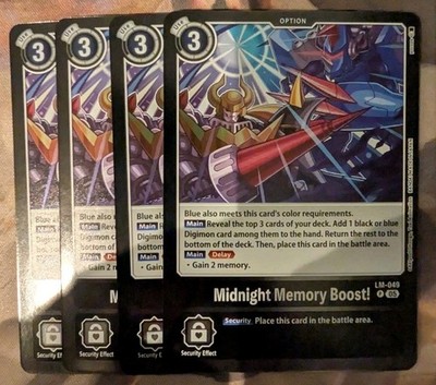 Digimon! 4x Midnight Memory Boost! LM-049 - Billion Bullet - NM/Mint - Playset