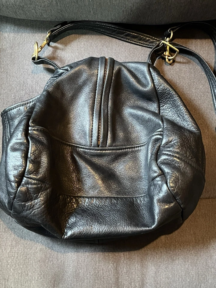 Anthropologie Black Victoria Leather Biker Bag Vintage Y2K - Image 2 of 4
