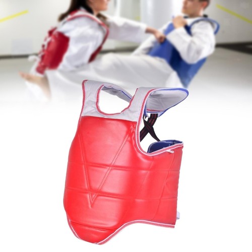 Karate Chest Guard Sanda Martial Arts Taekwondo Reversible Chest Protector - Picture 9 of 47