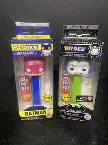 FUNKO POP PEZ THE JOKER CHASE EDITION GAMESTOP EXCLUSIVE & BATMAN CHASE EDITION