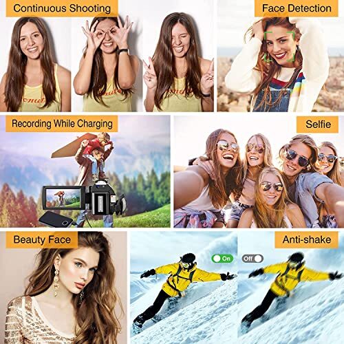 Video Camera Camcorder For Youtube Digital Vlogging Camera Fhd 1080p 30fps 24mp - Picture 6 of 7