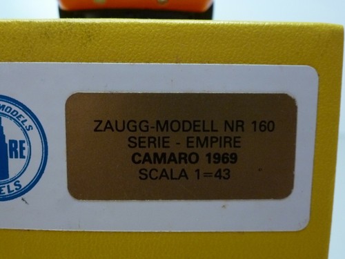 ZAUGG MODELS CHEVROLET CAMARO 1969 - ORANGERED 1:43 - EXCELLENT IN BOX - Picture 3 of 11