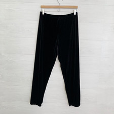 Vintage Chico  s Black stretch velvour velvet tapered pull on pants, sz 1