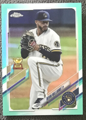 2021 Topps Chrome Aqua Refractor Devin Williams 90/199  #98 And Mosaic Prizm