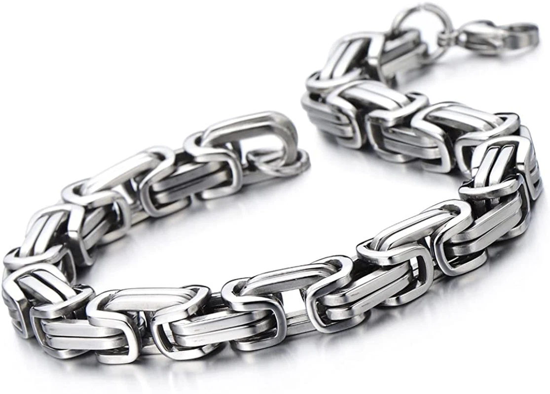 COOLSTEELANDBEYOND Masculine Style Stainless Steel Braid Link