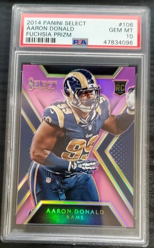 2014 Select Fuchsia Prizm #106 Aaron Donald /199 PSA 10