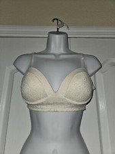 Victoria's Secret Lace Padded Bralette Bra Cream Size Medium
