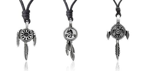 New Native American Indian Symbol Silver Pewter Necklace Pendant Jewelry
