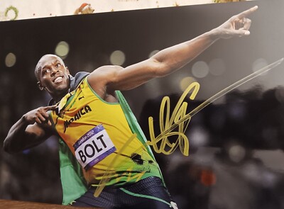 Usain BOLT Leichtathletik Profi ehemals original signiertes Autogrammfoto