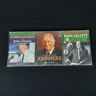 Cricket Audio Cassettes - John Arlott & Brian Johnston x3 Double Tape Bundle