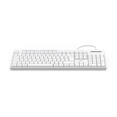 Hama PC Tastatur CK-200 kabelgebunden USB Keyboard DE QWERTZ 8 Media-Tasten Weiß