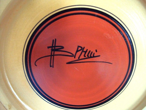 RARO PIATTO TERRACOTTA ETRUSCA FIRMATO VINTAGE XLg PIER LUIGI BERNI Italia Greco - Foto 7 di 8