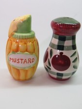 Vtg. Ceramic SALT  PEPPER SHAKERS  Ketchup  Mustard  See More in Store