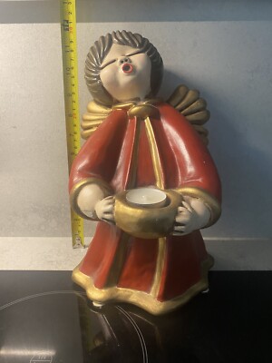 Addobbo Natalizio THUN - Angelo Con Lanterna In Ceramica, Grande (5x4,6x6,7 Cm), Decorazione Per Albero Di Natale