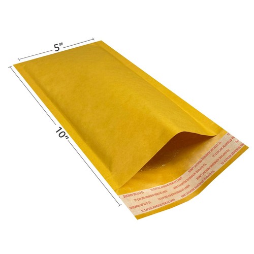 UOFFICE 20 Kraft Bubble Mailers 5x10" - #00 Self-Seal Padded Envelopes - Picture 2 of 11