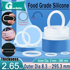 White Silicone O Rings Seals 1.5mm Cross Section 1.5-82mm ID Food Grade O Ring