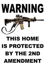 Protected By The 2nd Ammendment Funny 8" x 12" Aluminum Metal Sign
