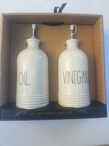Rae Dunn "OIL" and "VINEGAR" Set Magenta Ceramic NEW - Picture 3 of 4