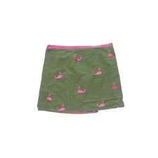 Girl Lilly Pulitzer Whale Pink Green Corduroy Navy Reversible Wrap Skirt Size 4