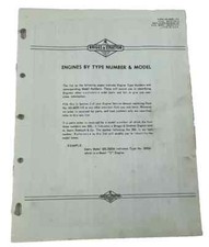VINTAGE 1973 BRIGGS AND STRATTON ENGINES BY TYPE NUMBER & MODEL BOOKLITE