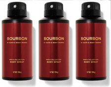 3 BATH BODY WORKS BOURBON MEN'S COLLECTION DEODORIZING BODY SPRAY 3.7oz NEW