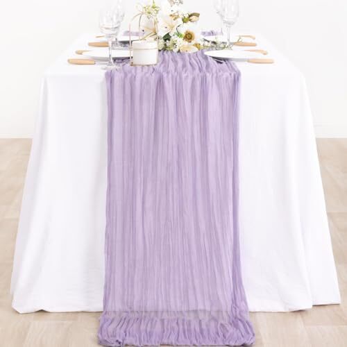 Rustic Cheesecloth Table Runner 13.3ft Boho Cheese Cloth 13.3ft - 1 Pack Lilac - Bild 2 von 6