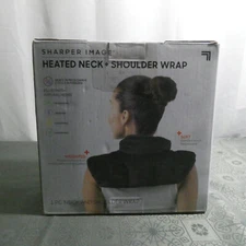Sharper Image Heated Neck + Shoulder Wrap With Relaxing Herbal Weighted New