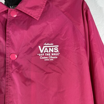 Vans Off The Wall Size Medium Cany Pink Coach Jacket Snap Button