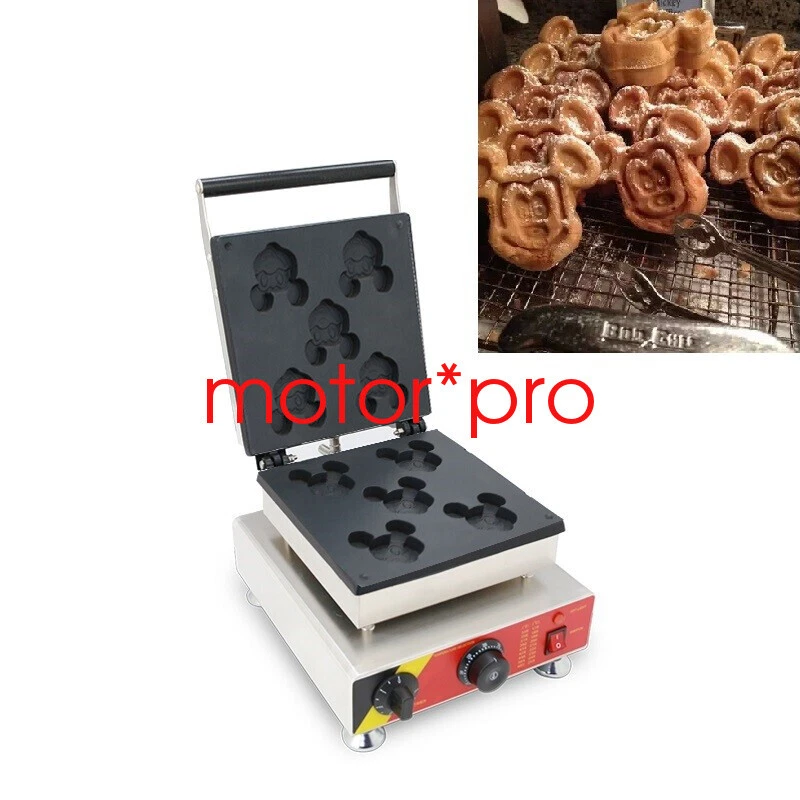 Commercial Waffle Maker Cartoon Mickey Waffle Muffin Machine Waffle Oven 5 Holes