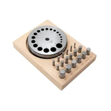 Disc Cutter - Circle - 18 Punches - Wood Base - for Jewelry Making - 28-591