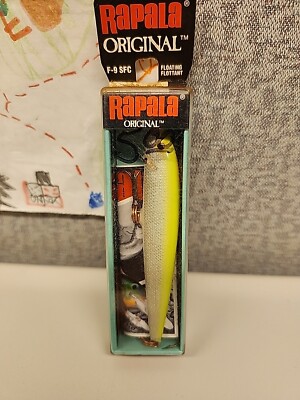 RAPALA 3 1/2'' Original Floating F09 SFC in SIL/FLO/CHART for Bass/Walleye/Trout 