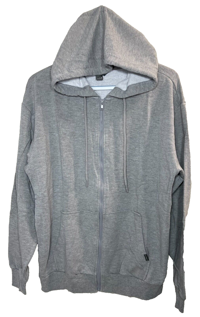 Eddie Bauer Mens Large Brushed Fleece Zip Hoodie Size M LARGE Gray